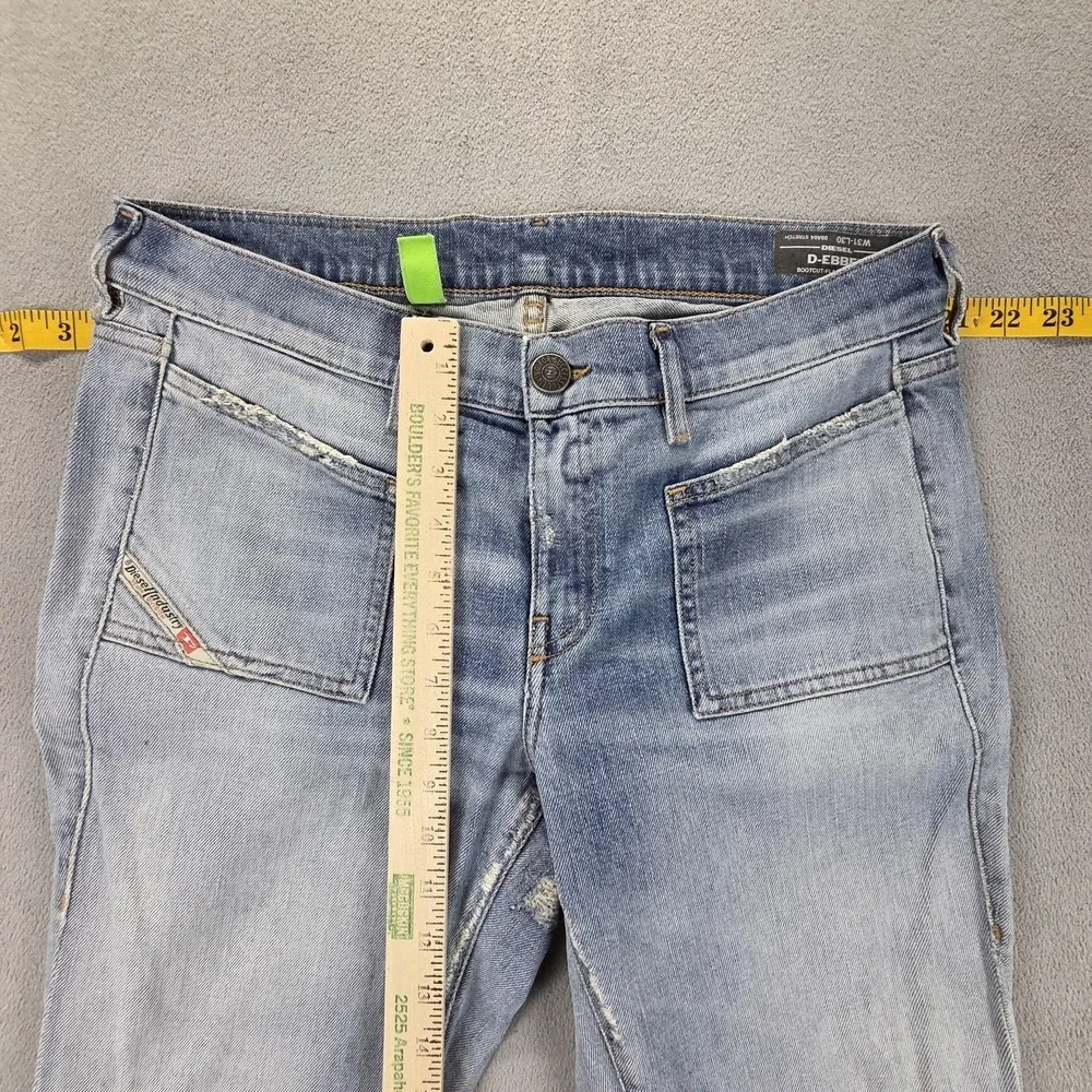 Diesel Jeans Womens 31x30 Blue D-Ebbey Light Wash Bootcut Flare Low Rise‎ 09A04
